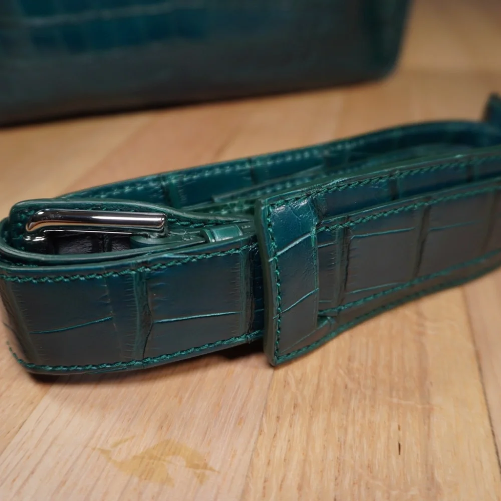 Ralph Lauren Purple Label Alligator Briefcase Emerald OS Brand New - Picture 13 of 16